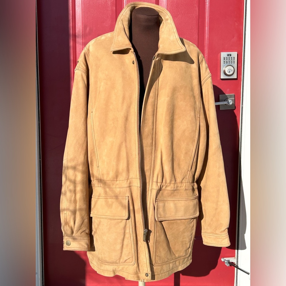 WEATHERPROOF sXL men’s leather camel waterproof parka-LOOKS NEW-retails for $185